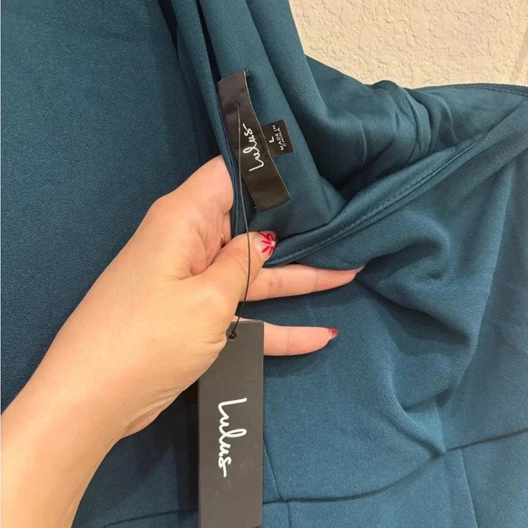 NWT Lulus So Flirty Hunter Green One-Shoulder Cutout‎ Asymmetrical Dress - Picture 7 of 10